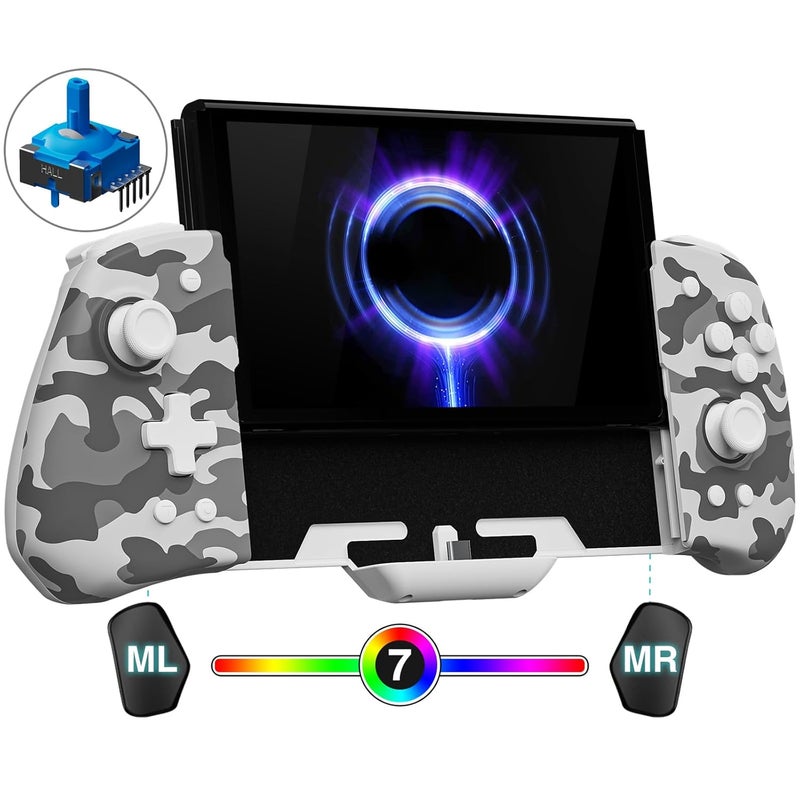 FUNLAB Switch Joypad Controller for Nintendo Switch/OLED Joycon, Ergonomic Switch Handheld Controller Joypad Replacement, Camo One Piece Controles Customizable with Adjustable Color, Turbo, Mapping - Image 1